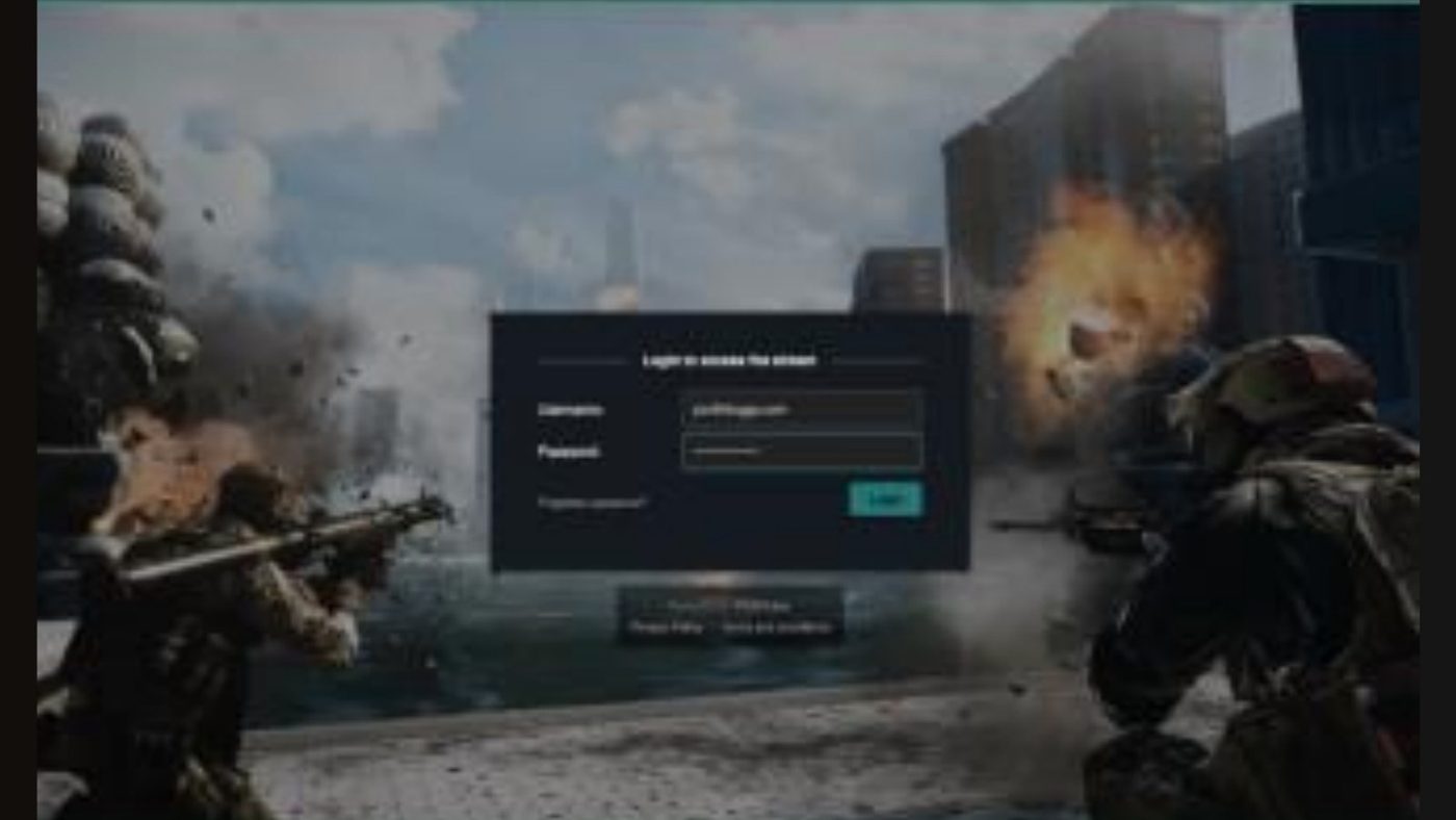 A private event stream behind a branded log-in screen, with the video only accessible after sign-in.